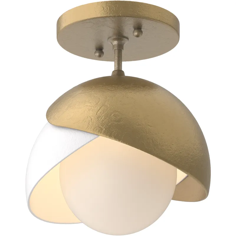 Brooklyn 1 Light 6 inch Modern Brass and Dark Smoke Semi-Flush Ceiling Light in Modern Brass/Dark Smoke
