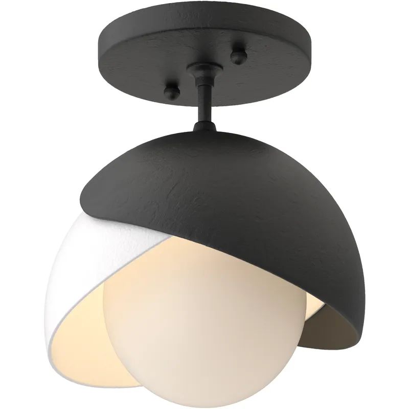 Brooklyn 1 Light 6 inch Black and Black Semi-Flush Ceiling Light