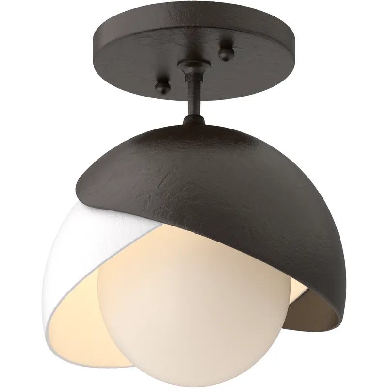 Brooklyn 1 Light 6 inch Oil Rubbed Bronze and Soft Gold Semi-Flush Ceiling Light in Oil Rubbed Bronze/Soft Gold