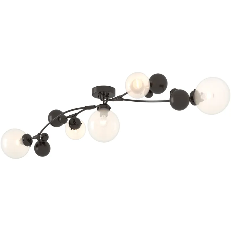 Sprig 5 Light 61.7 inch Oil Rubbed Bronze Semi-Flush Ceiling Light in Opaline
