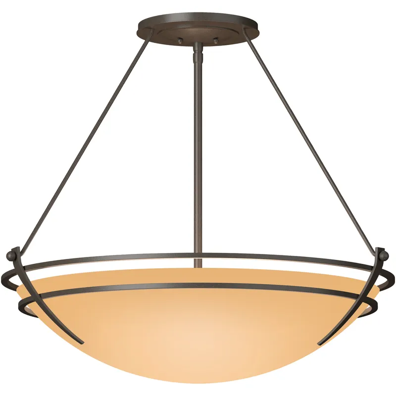 Presidio Tryne 3 Light 28.6 inch Dark Smoke Semi-Flush Ceiling Light in Sand, Large