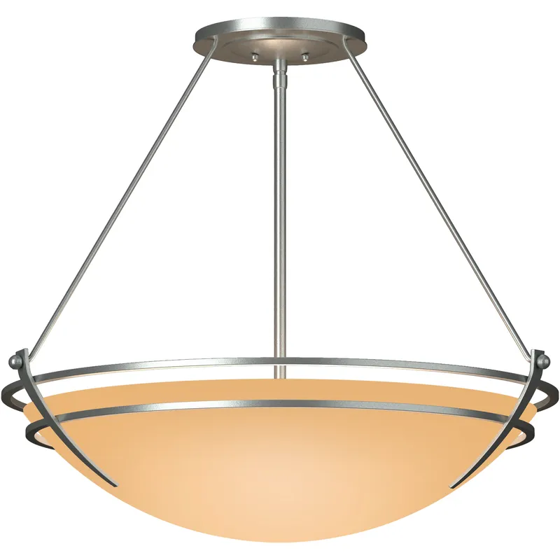 Presidio Tryne 3 Light 28.6 inch Vintage Platinum Semi-Flush Ceiling Light in Sand, Large