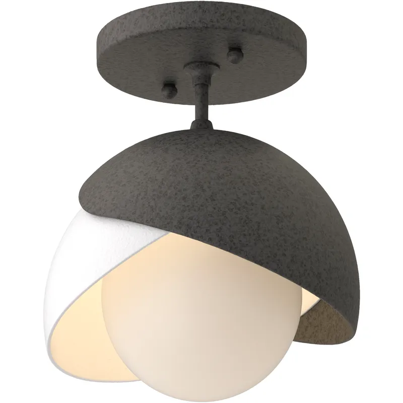 Brooklyn 1 Light 6 inch Natural Iron and Oil Rubbed Bronze Semi-Flush Ceiling Light in Natural Iron/Oil Rubbed Bronze