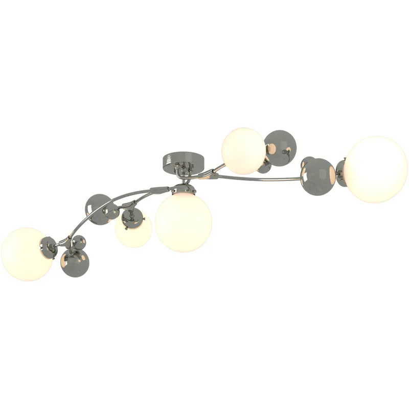 Sprig 5 Light 61.7 inch Sterling Semi-Flush Ceiling Light in Opal