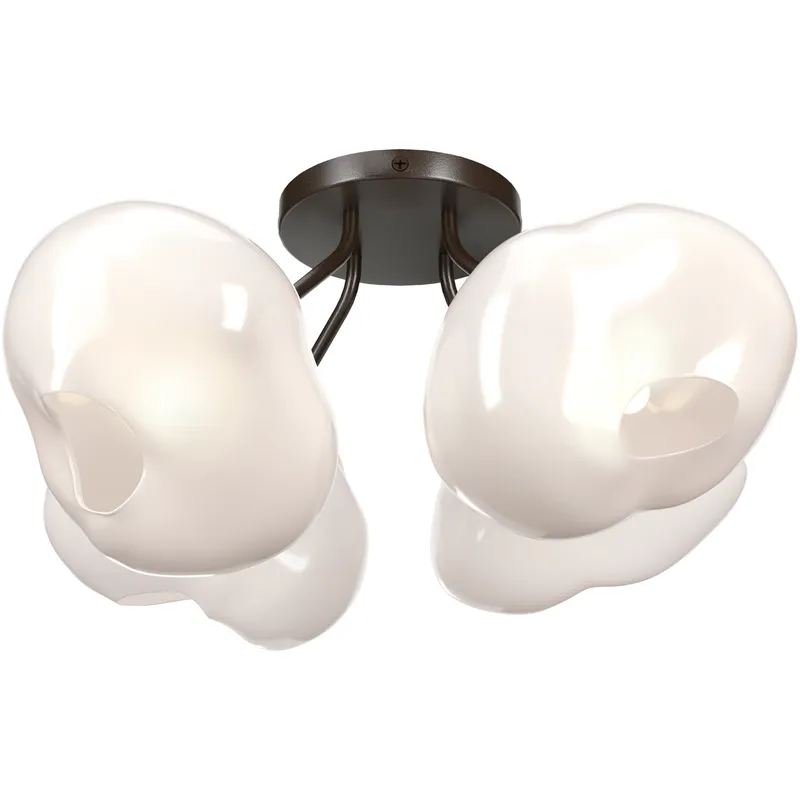 Ume 4 Light 15.2 inch Oil Rubbed Bronze Semi-Flush Ceiling Light in Frosted