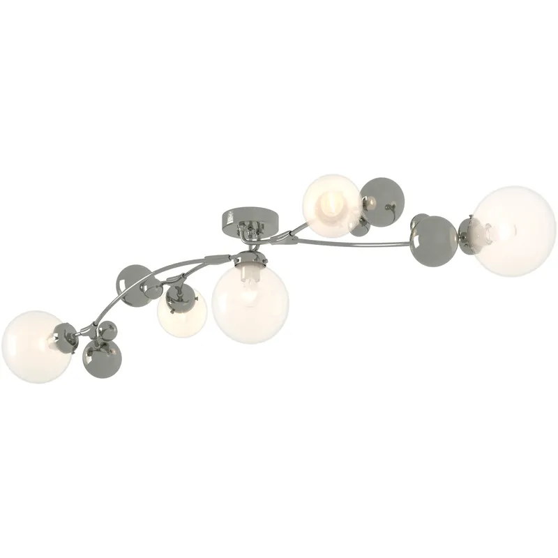 Sprig 5 Light 61.7 inch Sterling Semi-Flush Ceiling Light in Opaline