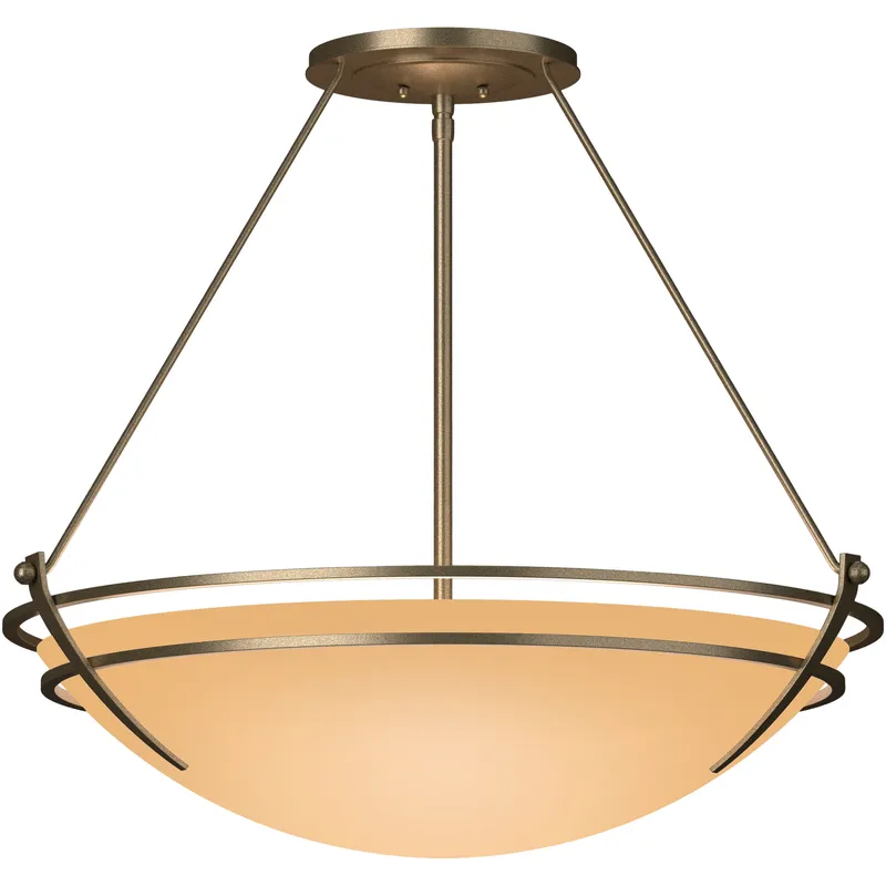Presidio Tryne 3 Light 28.6 inch Soft Gold Semi-Flush Ceiling Light in Sand, Large