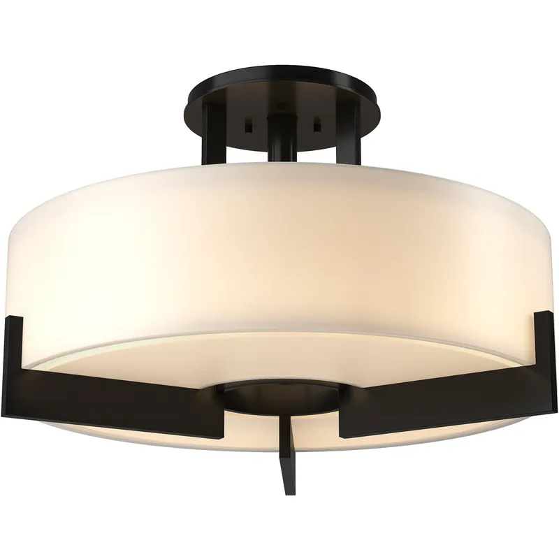 Axis 3 Light 19.3 inch Black Semi-Flush Ceiling Light