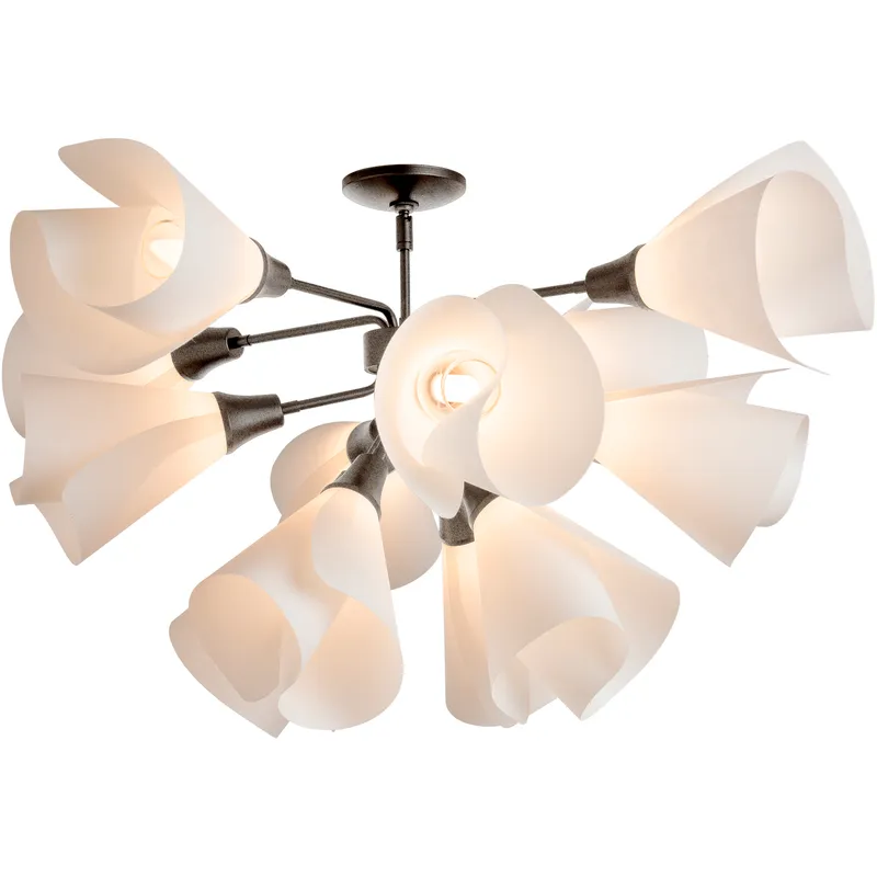 Mobius 12 Light 38.1 inch Natural Iron Semi-Flush Ceiling Light