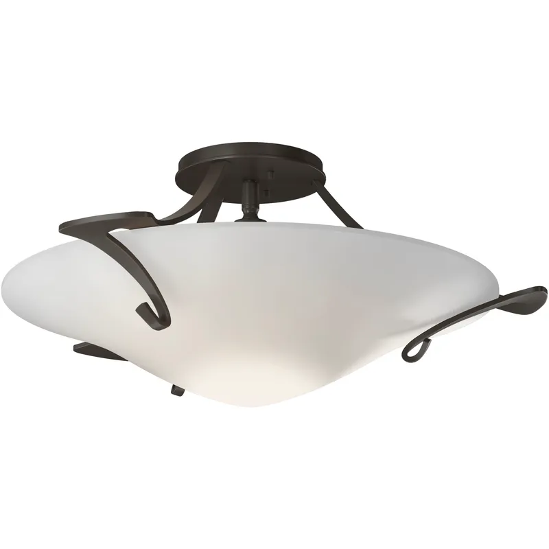 Antasia 1 Light 22.3 inch Dark Smoke Semi-Flush Ceiling Light in Opal
