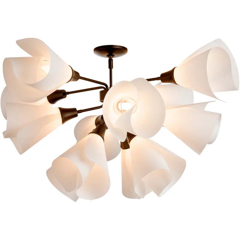 Mobius 12 Light 38.1 inch White Semi-Flush Ceiling Light