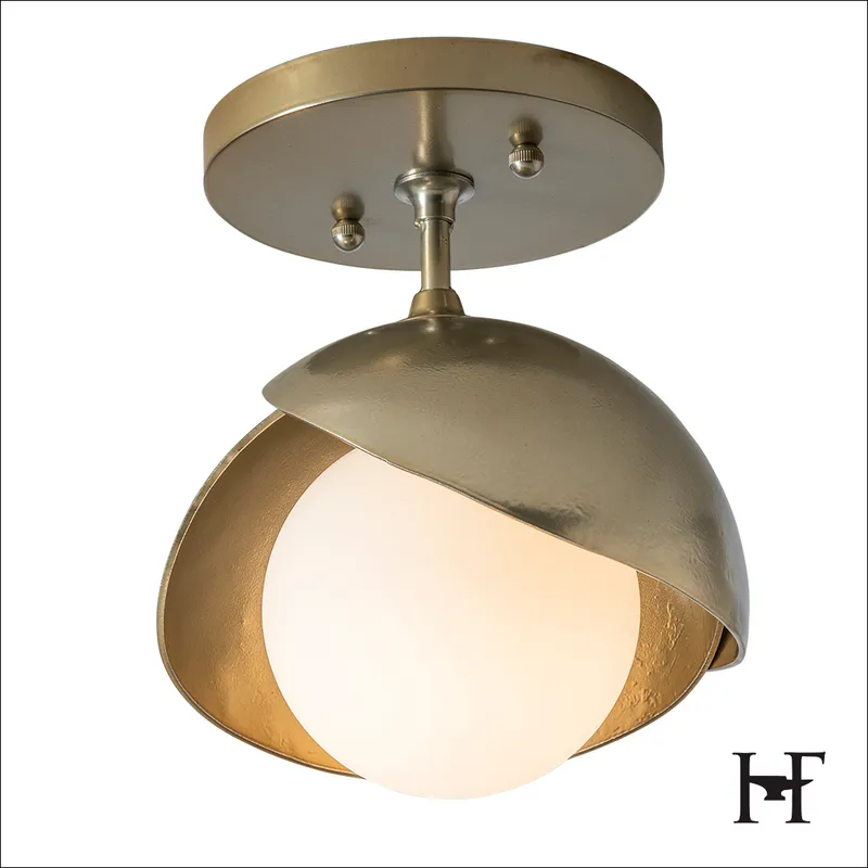 Brooklyn 1 Light 6 inch Ink and Vintage Platinum Semi-Flush Ceiling Light