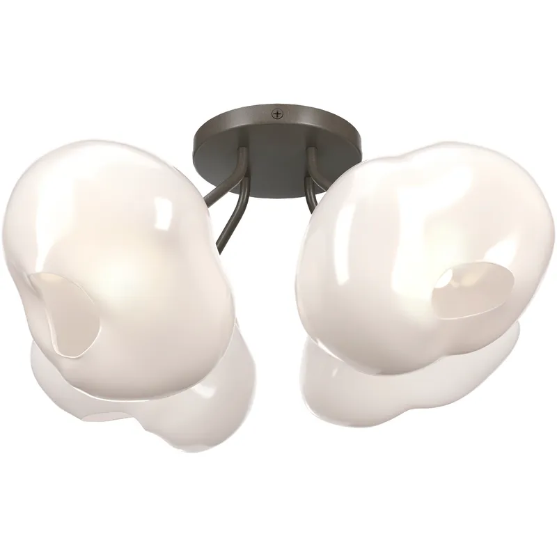 Ume 4 Light 15.2 inch Dark Smoke Semi-Flush Ceiling Light in Frosted