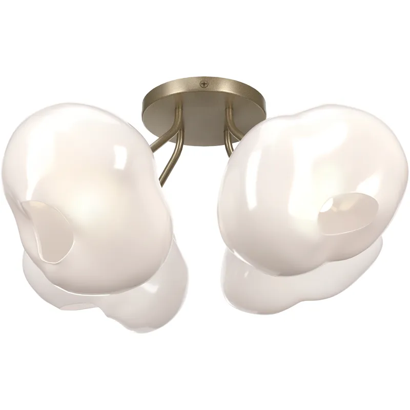 Ume 4 Light 15.2 inch Soft Gold Semi-Flush Ceiling Light in Frosted