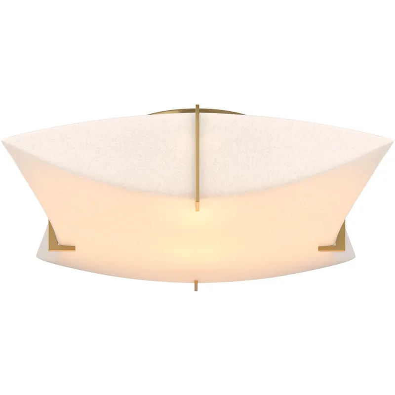 Bento 2 Light 17.8 inch Modern Brass Semi-Flush Ceiling Light
