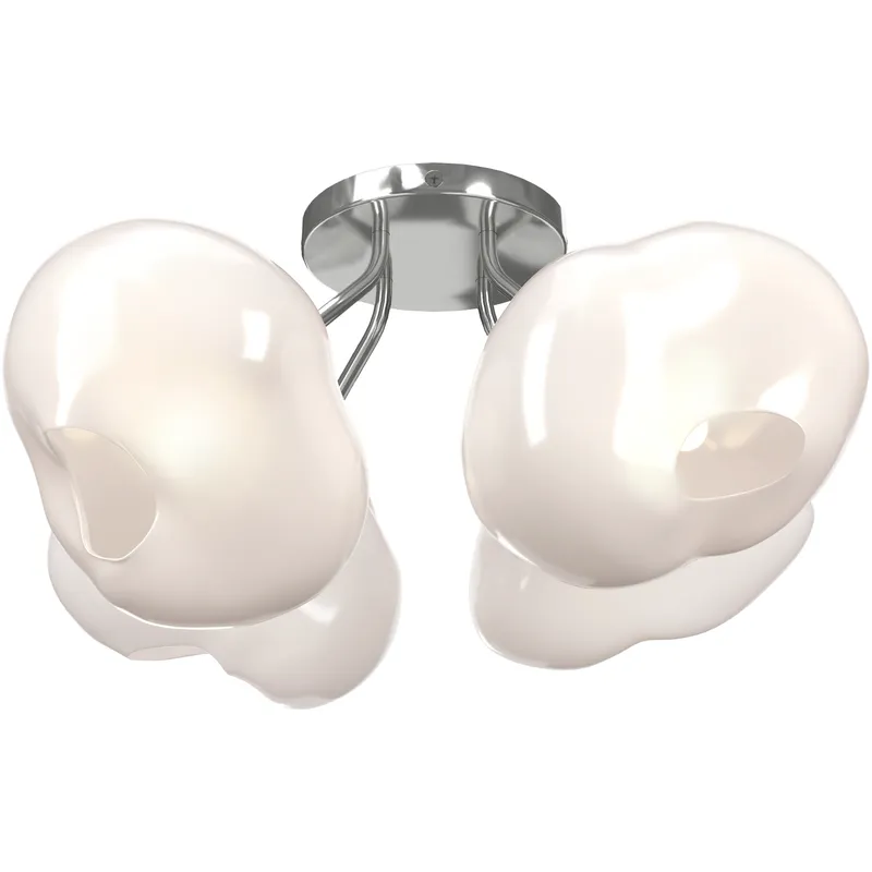 Ume 4 Light 15.2 inch Sterling Semi-Flush Ceiling Light in Frosted
