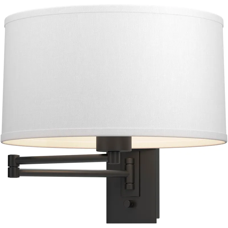 Simple 23 inch 100 watt Black Swing Arm Sconce Wall Light in Natural Anna
