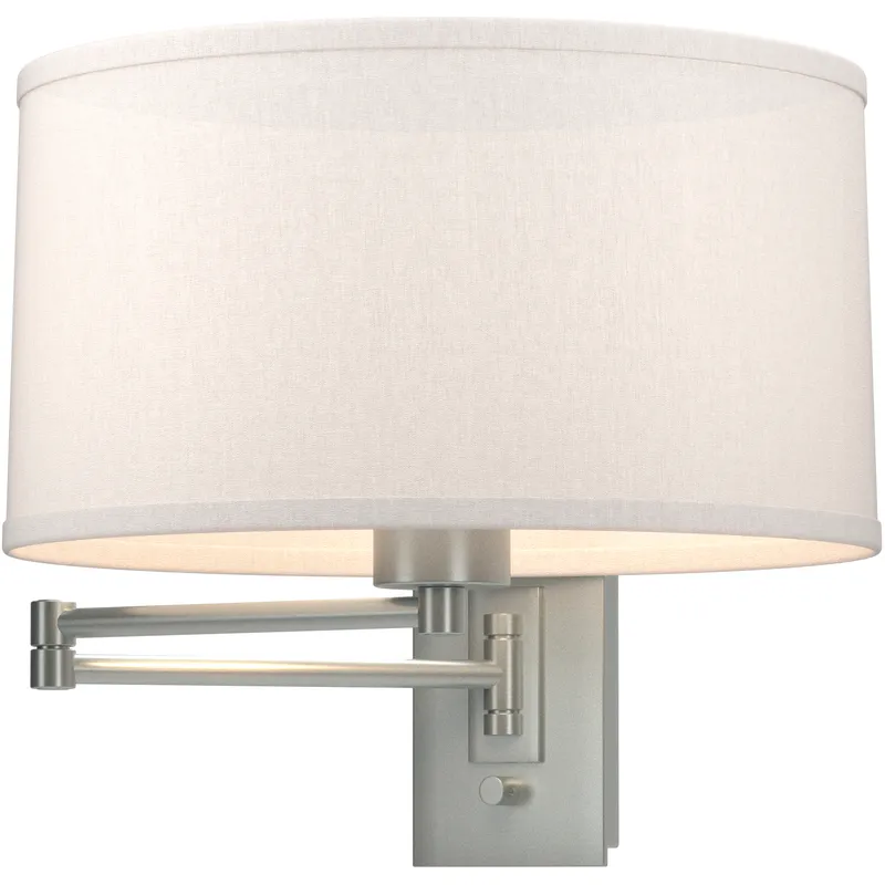 Simple 23 inch 100 watt Vintage Platinum Swing Arm Sconce Wall Light in Flax