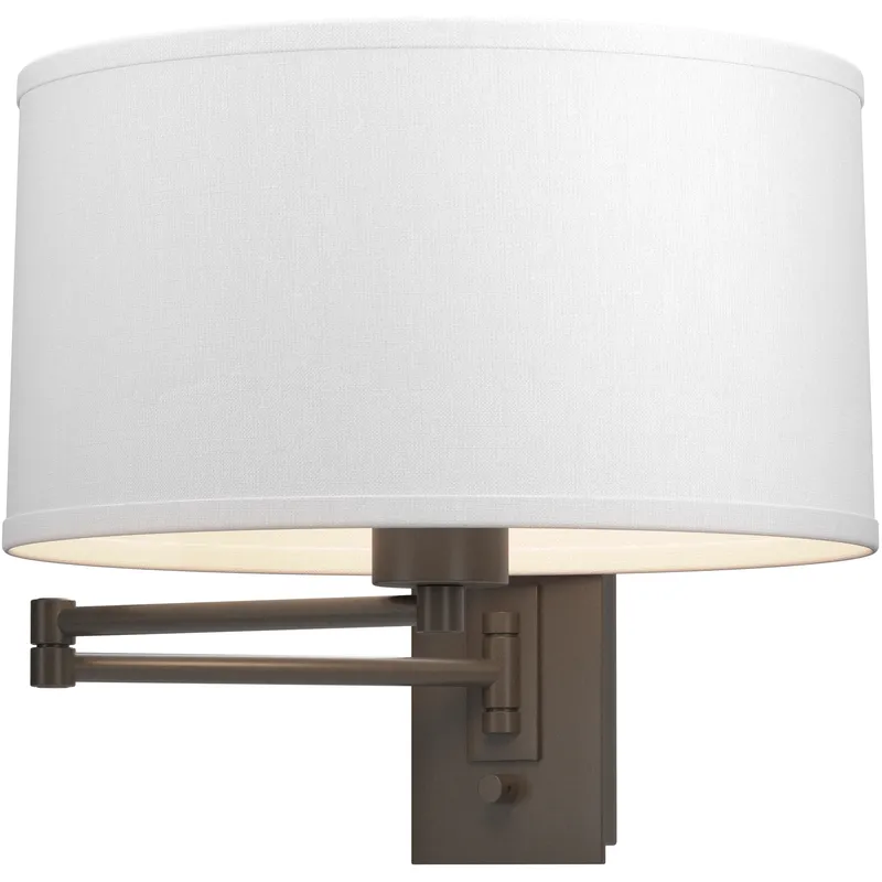 Simple 23 inch 100 watt Dark Smoke Swing Arm Sconce Wall Light in Natural Anna