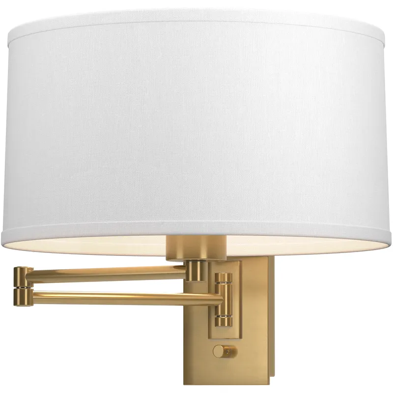 Simple 23 inch 100 watt Modern Brass Swing Arm Sconce Wall Light in Natural Anna