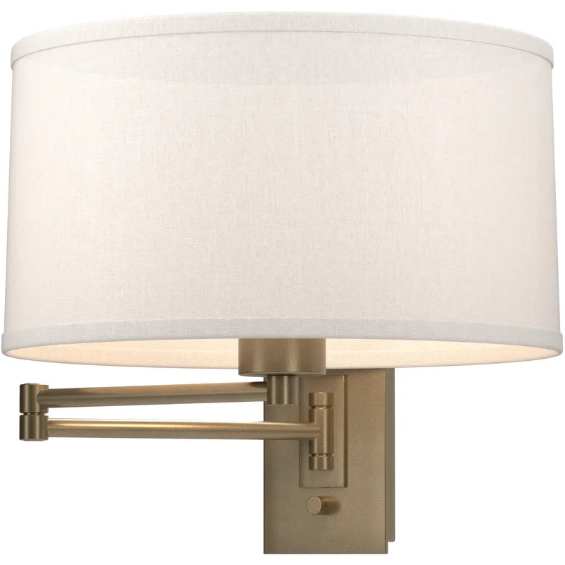 Simple 23 inch 100 watt Soft Gold Swing Arm Sconce Wall Light in Flax