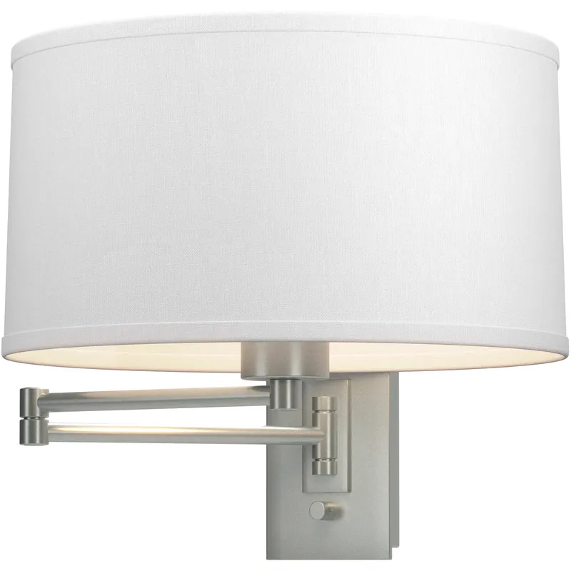 Simple 23 inch 100 watt Vintage Platinum Swing Arm Sconce Wall Light in Natural Anna