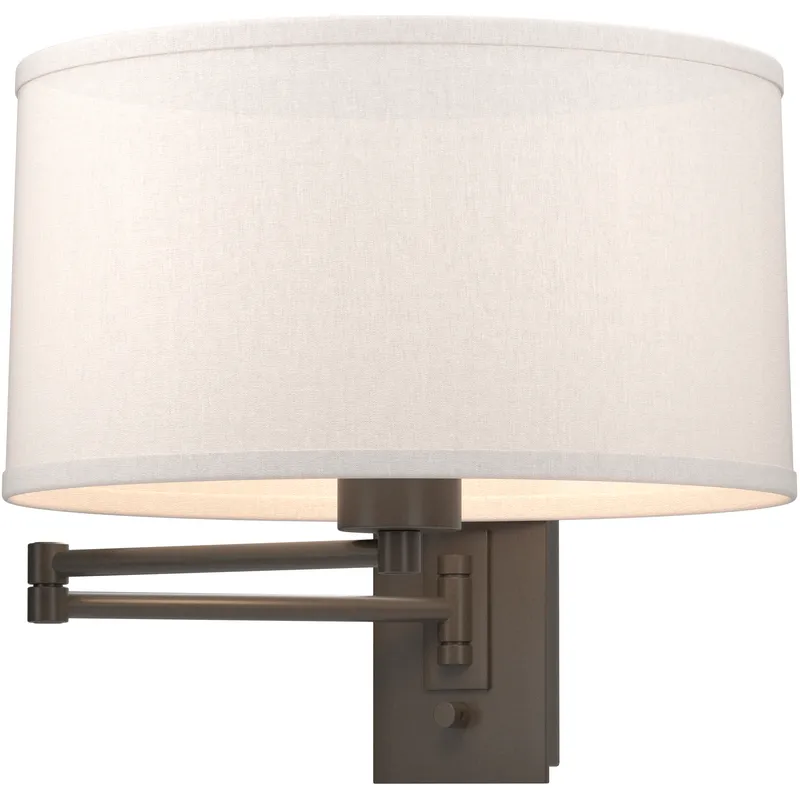 Simple 23 inch 100 watt Dark Smoke Swing Arm Sconce Wall Light in Flax