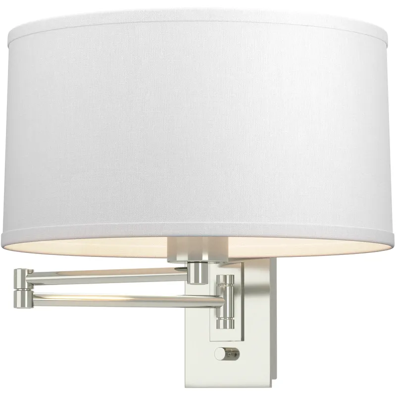 Simple 23 inch 100 watt Sterling Swing Arm Sconce Wall Light in Natural Anna
