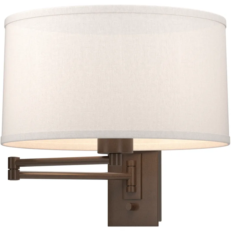 Simple 23 inch 100 watt Ink Swing Arm Sconce Wall Light in Flax