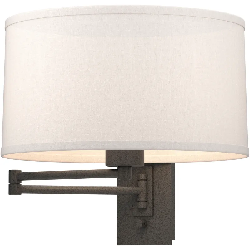 Simple 23 inch 100 watt Natural Iron Swing Arm Sconce Wall Light in Flax