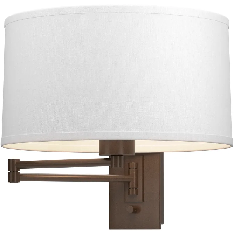 Simple 23 inch 100 watt White Swing Arm Sconce Wall Light in Natural Anna