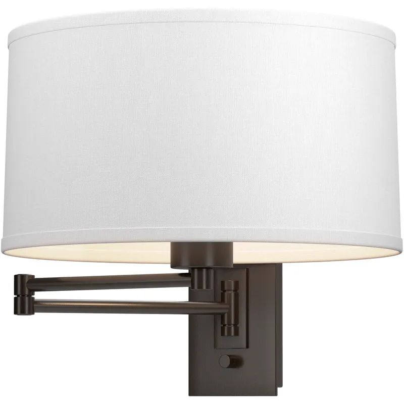 Simple 23 inch 100 watt Oil Rubbed Bronze Swing Arm Sconce Wall Light in Natural Anna