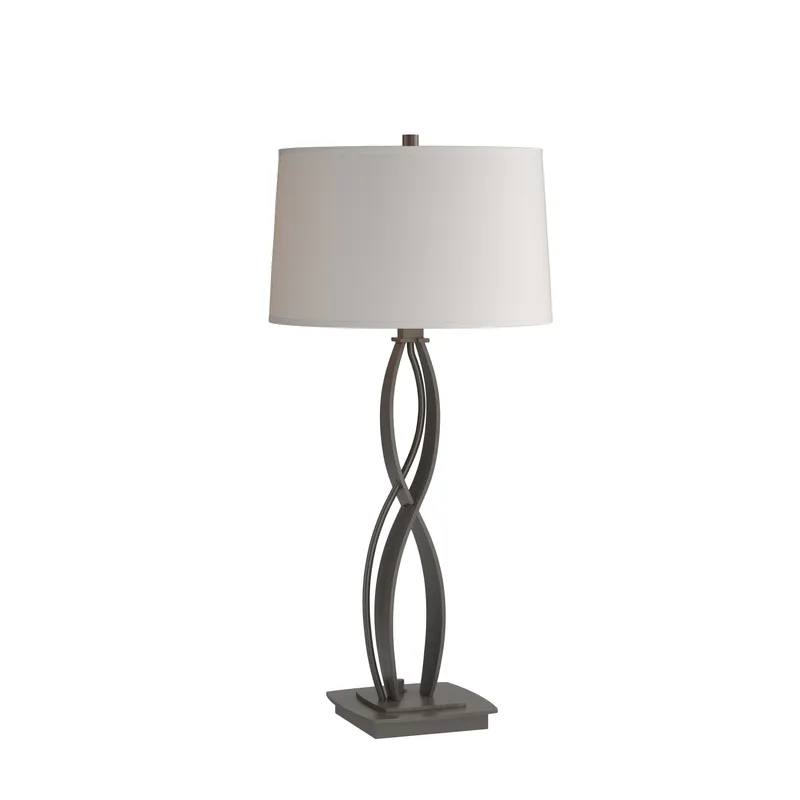 Almost Infinity 27 inch 150 watt Dark Smoke Table Lamp Portable Light in Flax
