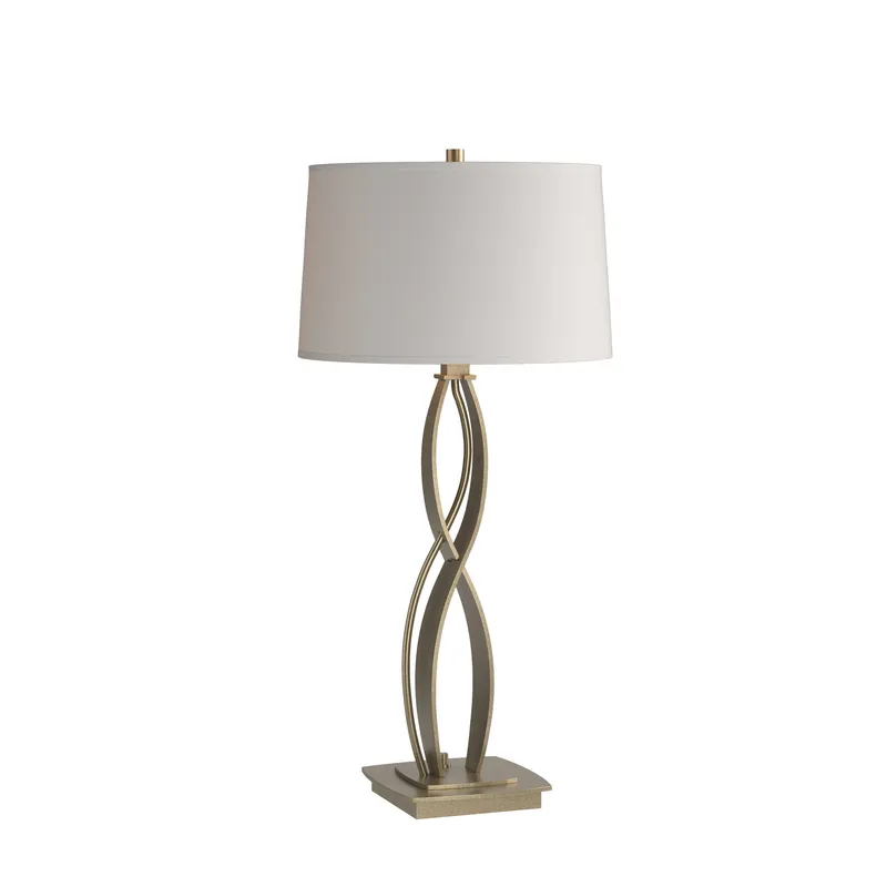 Almost Infinity 27 inch 150 watt Soft Gold Table Lamp Portable Light in Flax