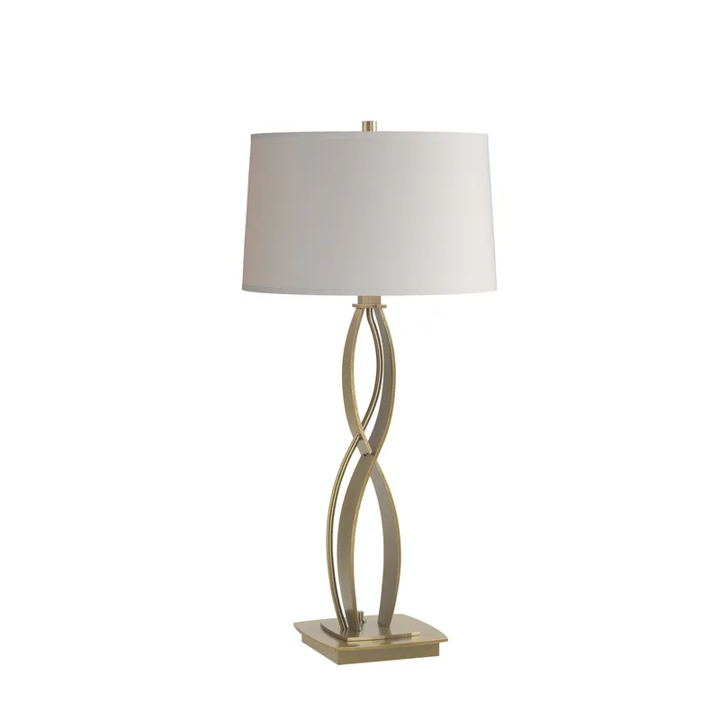 Almost Infinity 27 inch 150 watt Modern Brass Table Lamp Portable Light in Flax