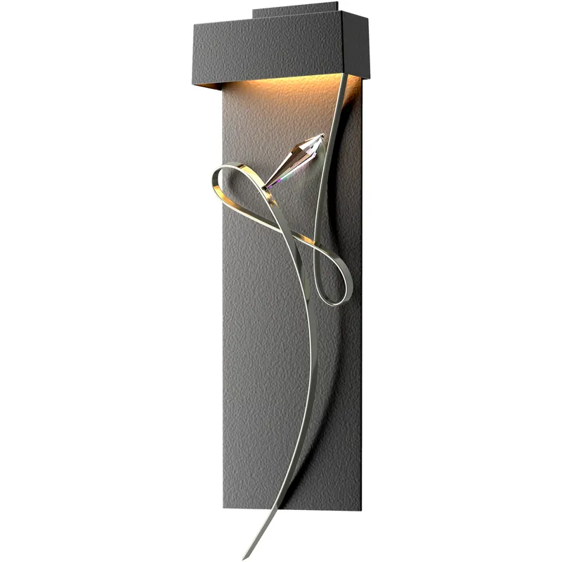 Rhapsody LED 8.6 inch Black and Sterling ADA Sconce Wall Light in Black/Sterling