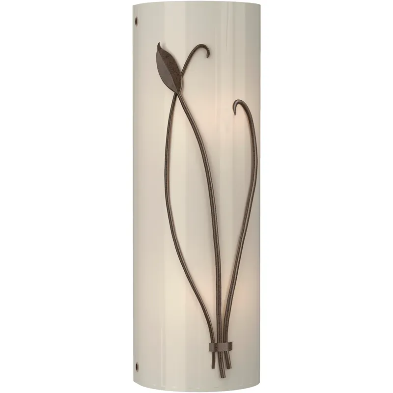 Forged Leaf and Stem 2 Light 5.5 inch White Sconce Wall Light in Ivory Art, Right