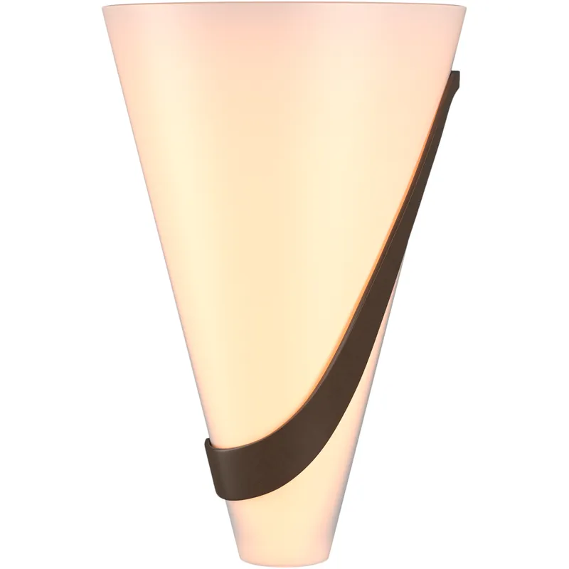 Half Cone 2 Light 8 inch Bronze Sconce Wall Light, Right