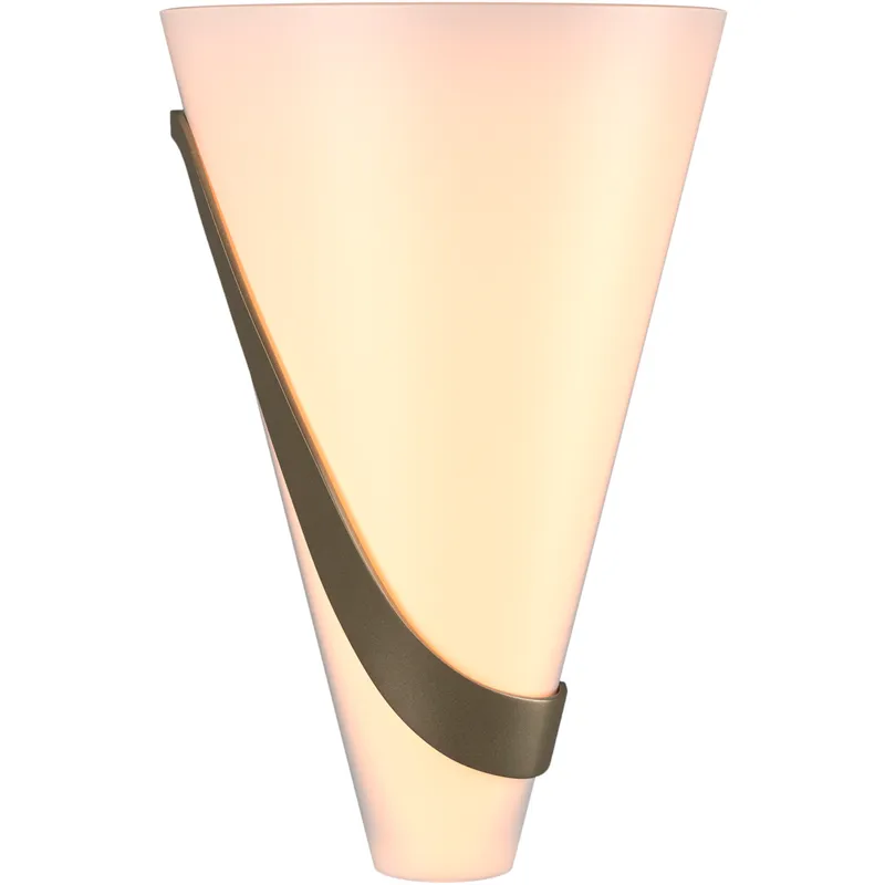 Half Cone 2 Light 8 inch Soft Gold Sconce Wall Light, Left