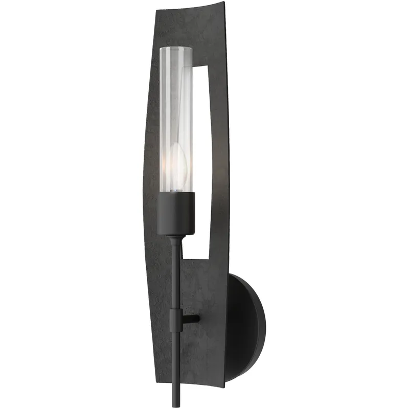 Passage 1 Light 5.3 inch Black Sconce Wall Light in Clear