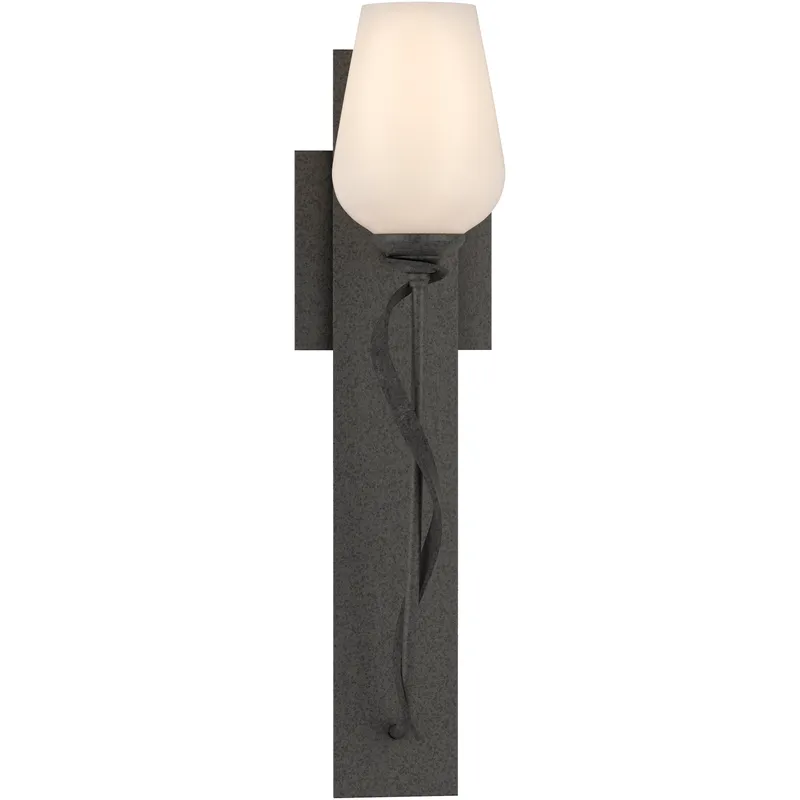 Flora 1 Light 4.8 inch Natural Iron Sconce Wall Light in Opal
