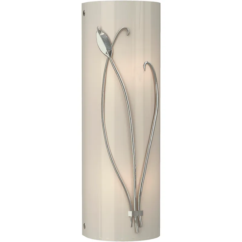 Forged Leaf and Stem 2 Light 5.5 inch Sterling Sconce Wall Light in Ivory Art, Right