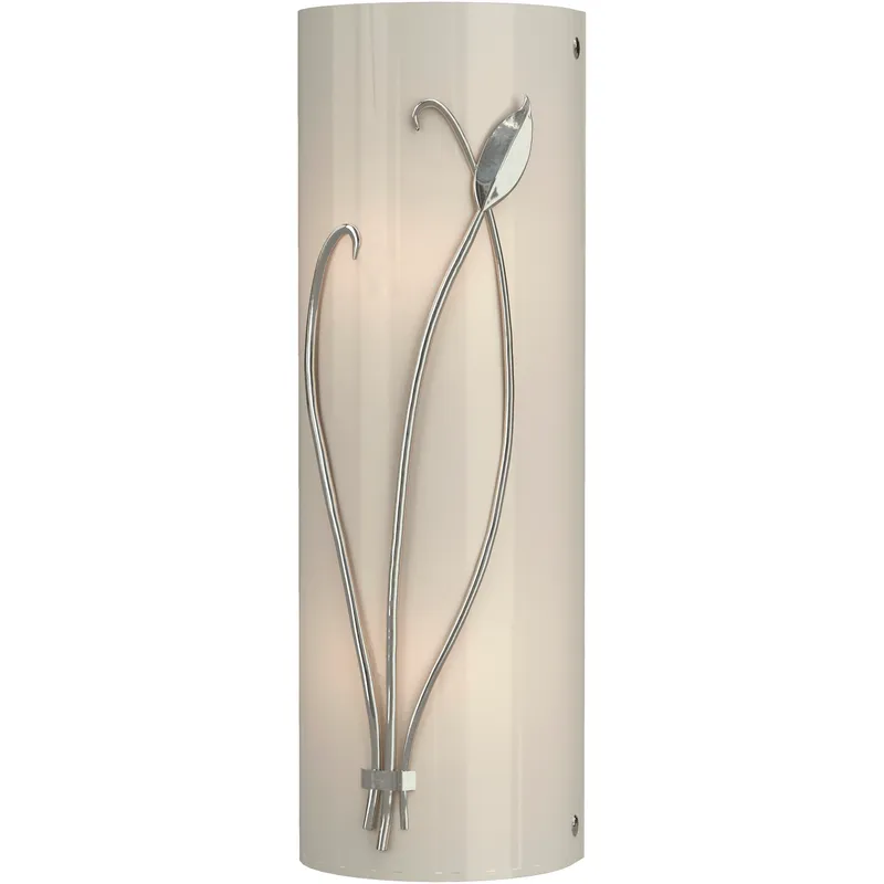 Forged Leaf and Stem 2 Light 5.5 inch Sterling Sconce Wall Light in Ivory Art, Left