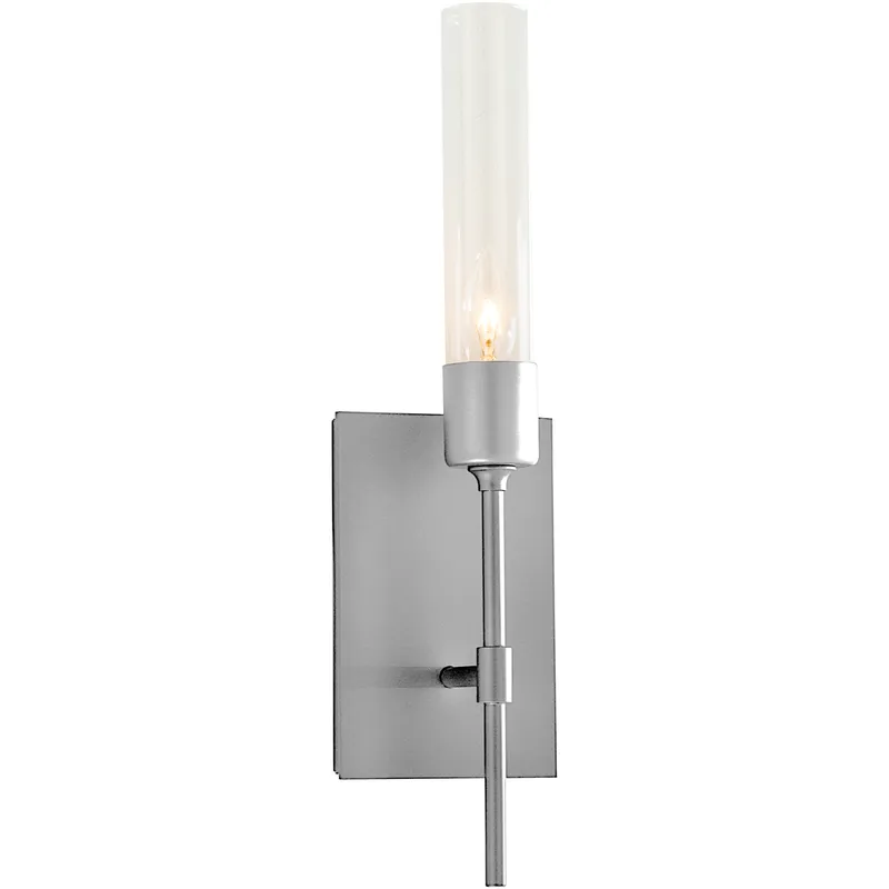 Vela 1 Light 4.5 inch Sterling ADA Sconce Wall Light in Clear