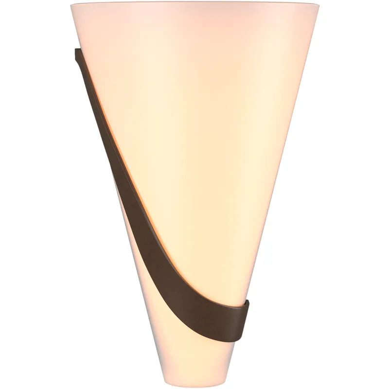 Half Cone 2 Light 8 inch Bronze Sconce Wall Light, Left