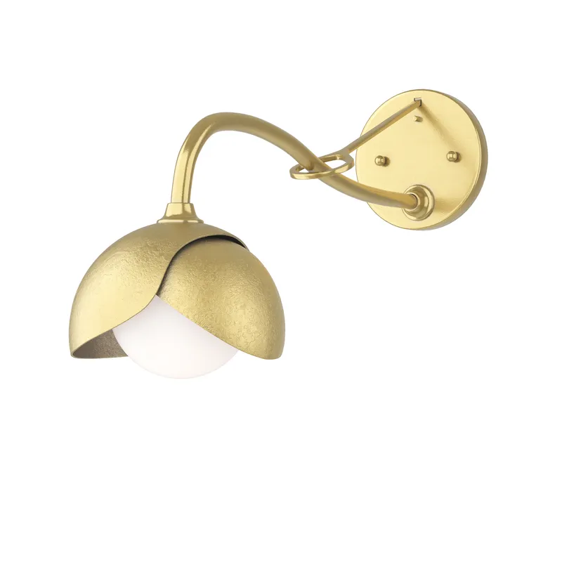 Brooklyn 1 Light 6 inch White with Clear Steel Long-Arm Sconce Wall Light