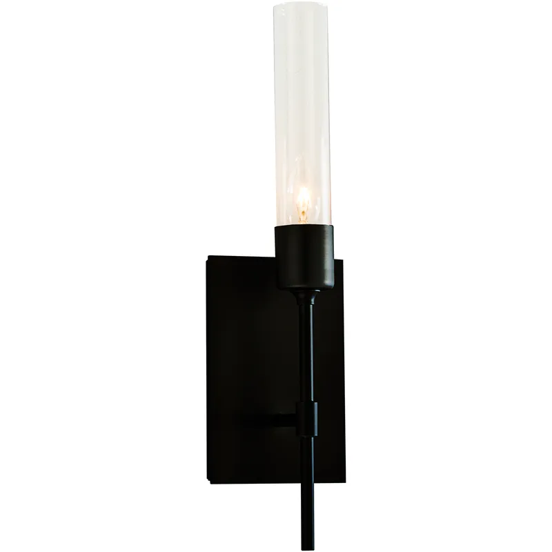 Vela 1 Light 4.5 inch Black ADA Sconce Wall Light in Clear