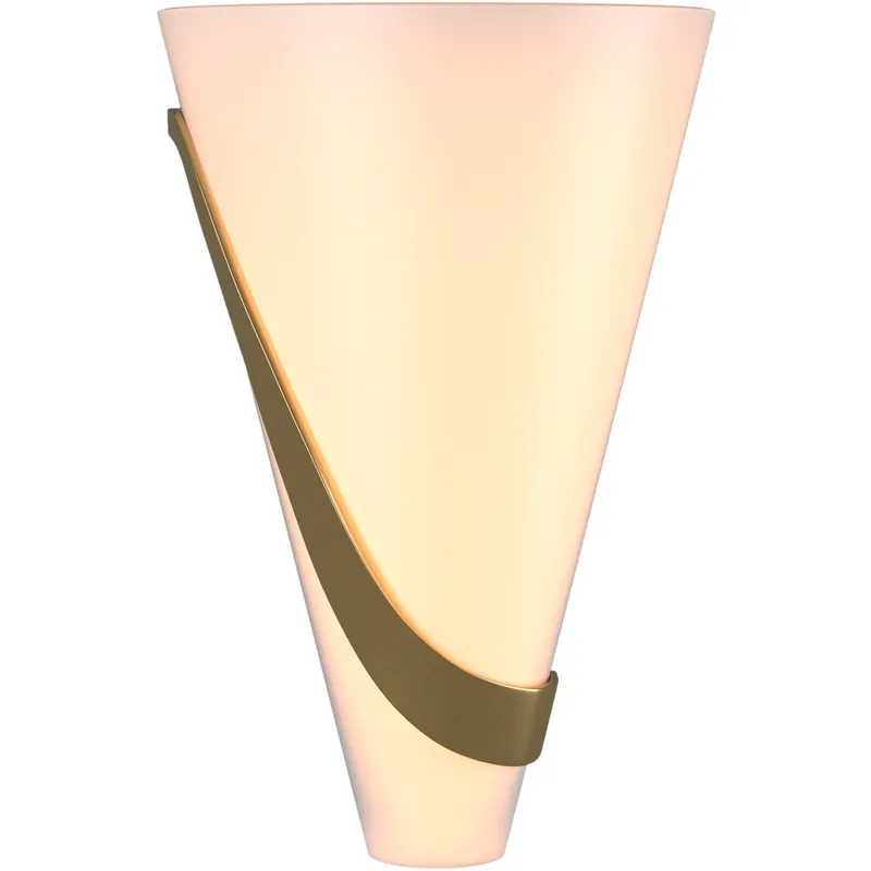 Half Cone 2 Light 8 inch Modern Brass Sconce Wall Light, Left