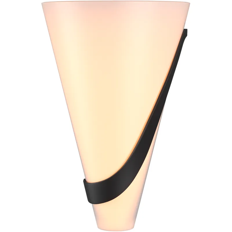 Half Cone 2 Light 8 inch Black Sconce Wall Light, Right