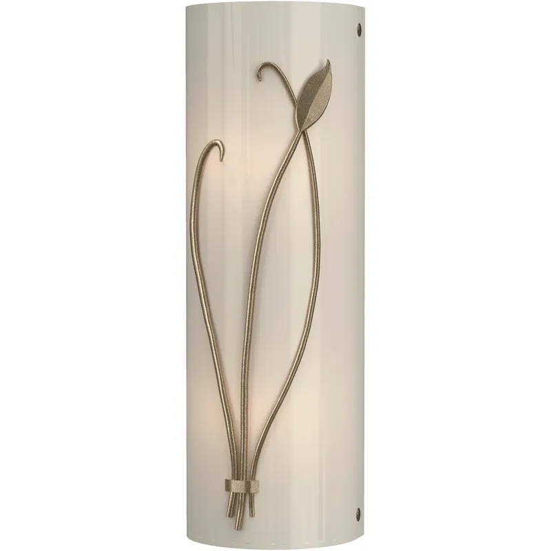 Forged Leaf and Stem 2 Light 5.5 inch Soft Gold Sconce Wall Light in Ivory Art, Left